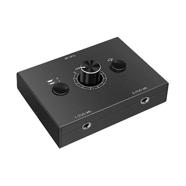 3,5 mm Stereo Audio Switch 2 In 1 Ut Audio Switcher Passiv Högtalare Hörlurar Manuell Väljare Delning