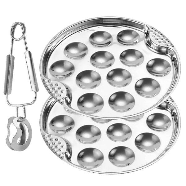 1 Set Escargot Baking Dish 12 Compartment Holes Snail Escargot Cooking Plate With Tong