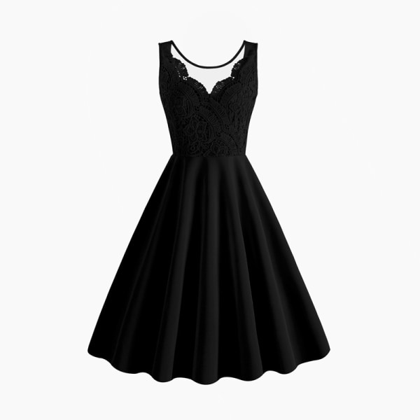 Elegant cocktailklänning för kvinnor svart XL