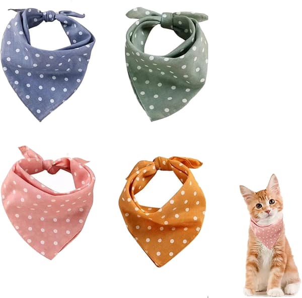 4-pack hundsnorsnäsdukar, klassiska prickiga bandanas, slitstark P