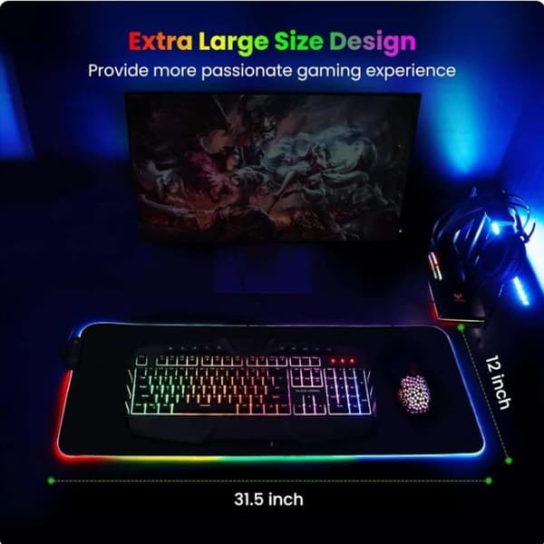 Musemåtte - Gamingmusemåtte - Skridsikker gummibase til computertastatur - Sort