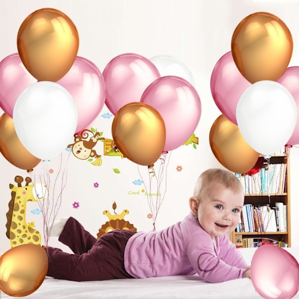 20 KPL Lateksipalloja 12 tuumaa Värikkäitä Ilmatäytteisiä Ilmapalloja Ystävänpäivä Häät Syntymäpäivä Vauvakutsut Kodin Sisustus Gold Pink White