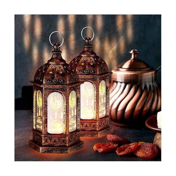Mini Ramadan-kynttilä Mubarak-lyhty Led Eid Mubarak -lyhty Kuu Tähti Valot Marokkolainen Tyyli Riippuva