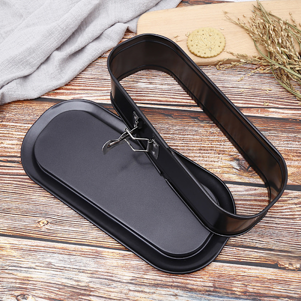 Sort rustfrit springform-kageform i rustfrit stål, 31,5 * 12,5 * 8,5 cm, holder maden frisk og til opbevaring