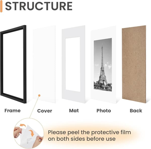 A3 Picture Frame, 3-pack Black Photo Frame, Wall Mounted Picture 29.7 x 42 cm