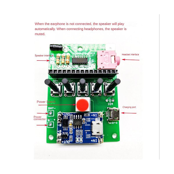 1 sett DIY elektronisk sett FM-radiomottakermodul 76-108mhz DIY radiohøyttalersett frekvensmodifikasjon