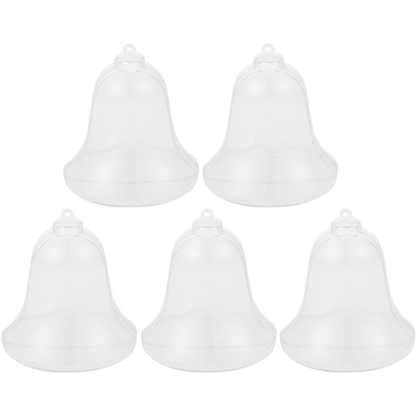 5 st genomskinliga klockformade fyllbara ornament hängande klockor för julgran