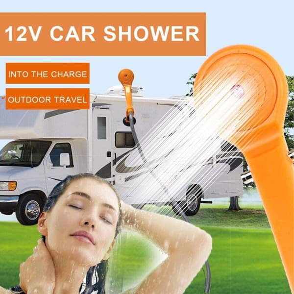Bærbar Campingdusj - DC12V Fleksibelt Dusjhode i Plast med Sidespray (2458 Modell)