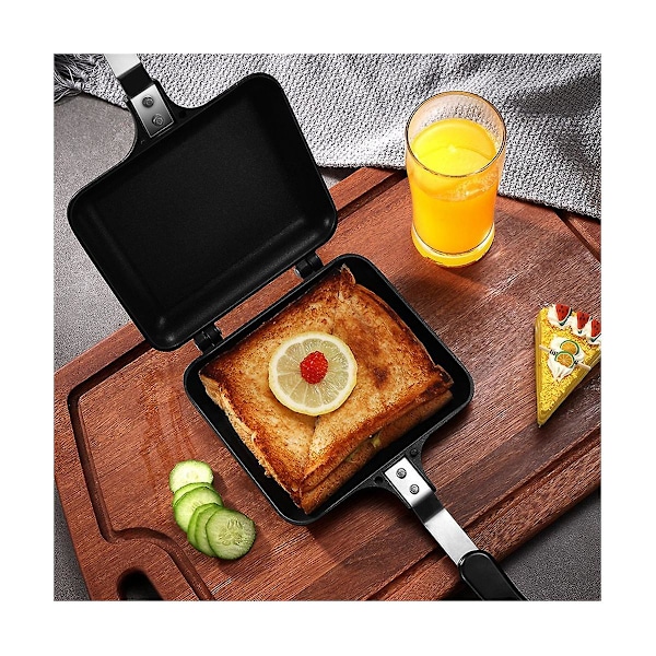 Dobbeltsidet sandwichpande Non-stick foldbar grill stegepande til brød toast morgenmad maskine pande