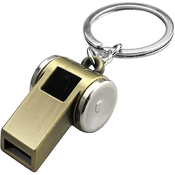 Whistle Keyring Loud Crisp Sound Whistle Keychain For Coaches, Referees, Camping (bronze)(1pc)