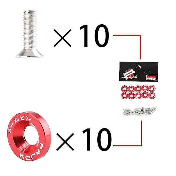 10 st Bilskruvar för Tuning Spacer Licensskylthållare Dekorativa Spacers Jdm Biltuning M6 Spacer Skruvar