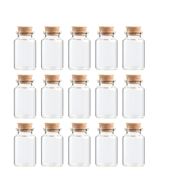 20 st korkglasflaskor transparenta önskeflaskor minilagringsflaska te-subpackningsflaskor blomma te-flaska för hemfest (30x50mm 20ml)