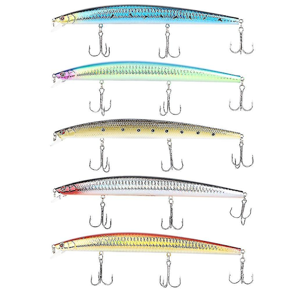 5 stk. 18 cm/23,5 g Lang Swimbait Kunstig Fiske Lure Hård Bait Med Kroge Fiskegrej Tilbehør y196-(1-5)