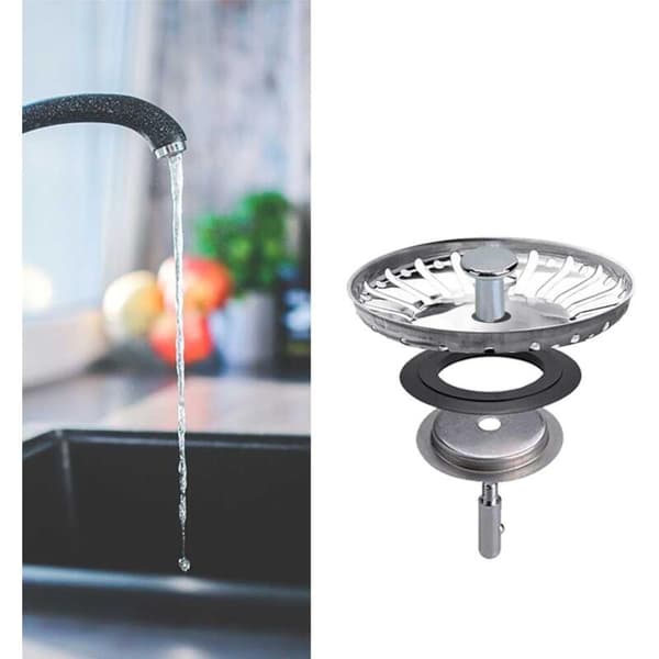 Diskho Sil Korg 80mm - Universal Rostfri Sil, Pop-Up Korgplugg, 32mm Stift