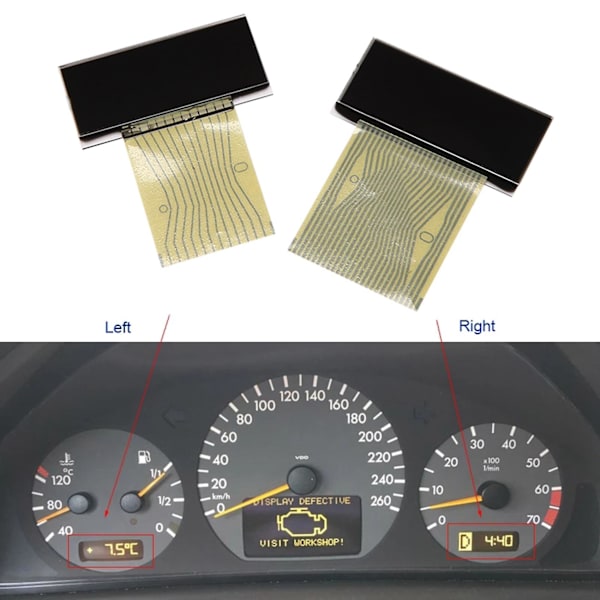 Bil vänster och höger LCD-skärm luftkonditionering informationsdisplay för E-klass W210 Clk-klass W208 Slk-klass R17