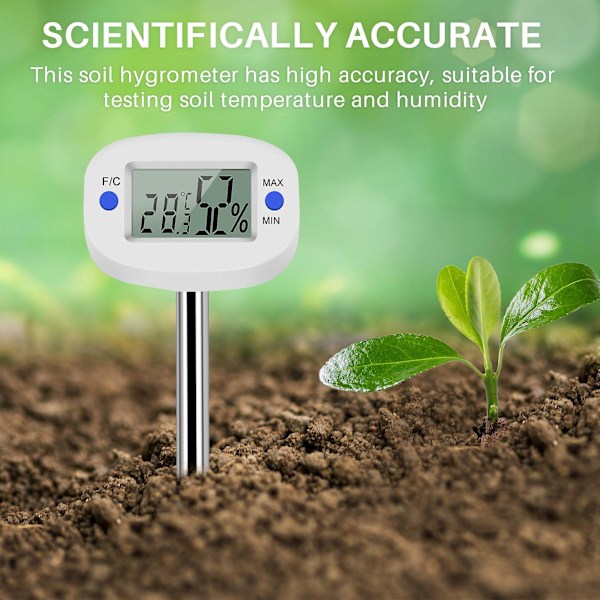 Ta290 Digital Jordfuktighetsmåler Fuktighetsmåler Temperatur Fuktighetstester Med Sonde For Hagebruk F