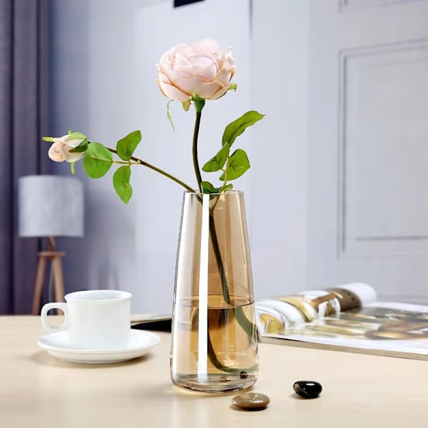 Modern Glasvas Kristallklar Glasvas för Hemmakontorsinredning (Kristallbärnsten) Minimalistisk Transparent Aurora Phantom