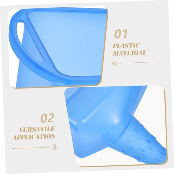 3-pack bilbränsle- och oljetratt i plast, läckagesäker design med bred öppning för bensintank och oljebyte, blå