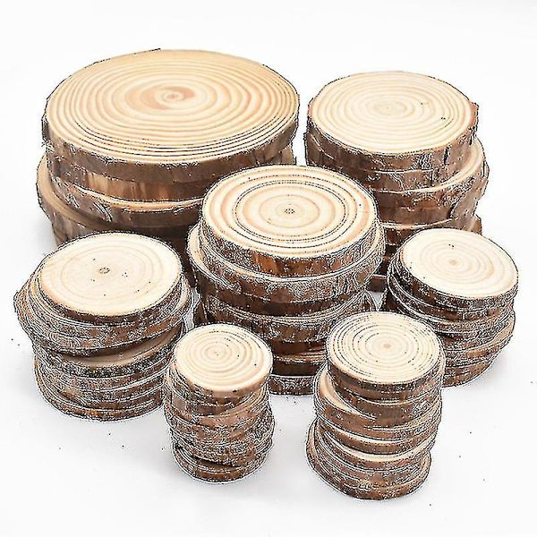3-12cm paksu luonnon mänty  keskeneräiset puulevyt ympyrätjoulu puukoristeet käsitöille puusarja puuympyrät ilman reikää puualuset Natura
