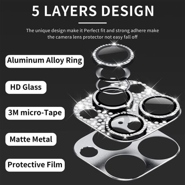 Hat Prince Glitter Camera Protector in Aluminum for iPhone 15 Pro/iPhone 15