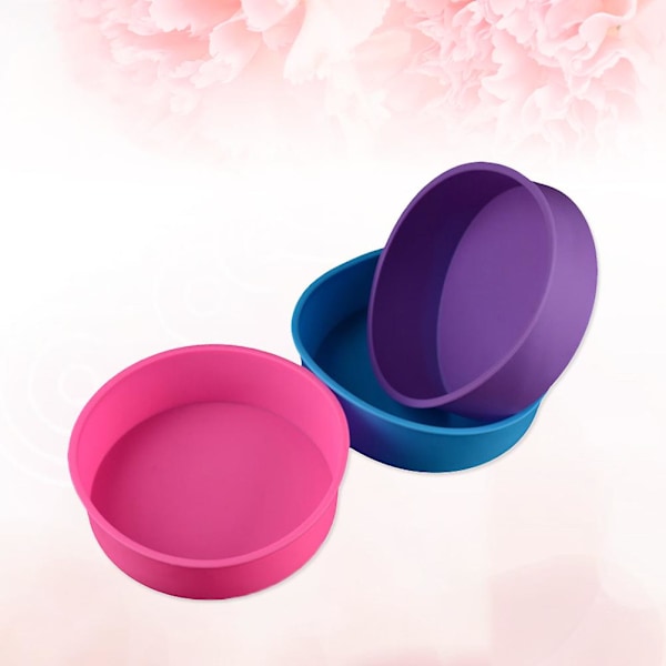 Bage silikone lille rund kageform bageform BPA-fri non-stick bageform (lille, tilfældig farve)