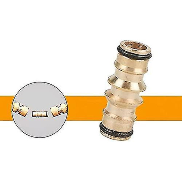 2 stk. dobbelt haneslangekoblinger, slangehurtigkobling messing dobbelt haneslangeendekobling slangekoblinger til havevandslangehane