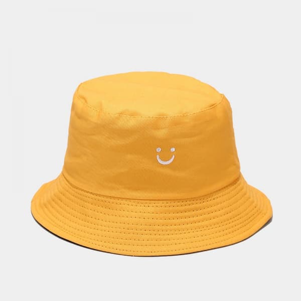 Double-Sided Smiling Face Reversible Bucket Hat Summer Travel B