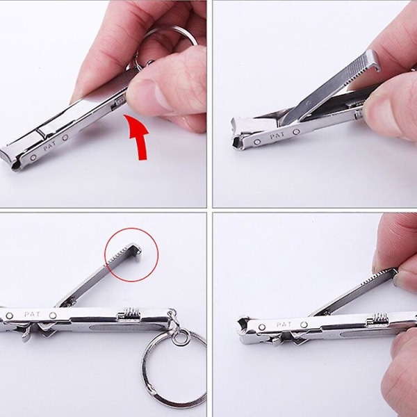 Foldbar Ultra-tynd bærbar rustfrit stål negletåskærer trimmer saks manicure pedicure værktøj fingerneglklipper