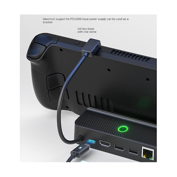 4k 60hz Deck Dokkingstasjon Gigabit Ethernet Dokkingstasjon Med Rgb Lys For Deck Utvidelse Dev