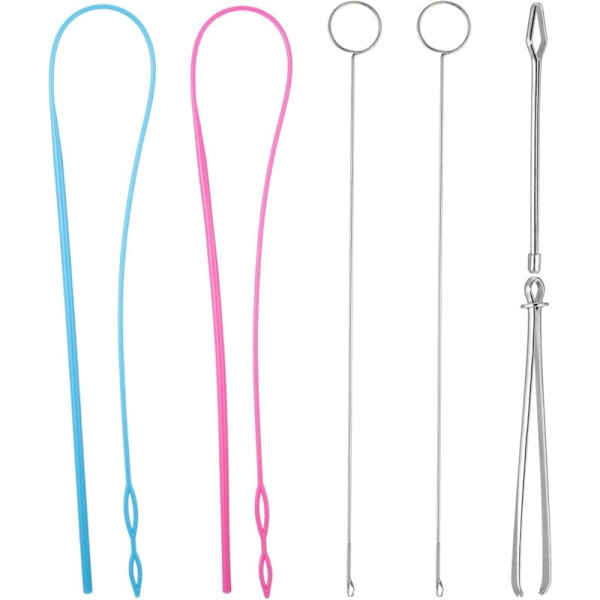 Sætsyning Loop Kit, Inklusive Loop Turner Krog Fleksibel Snor Tråder Metal Pincet Lang Loop Turner Værktøj med Lås til DIY Strikketilbehør