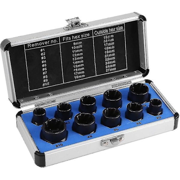 Ekstraktorsett - Bolt Socket Kit for å fjerne skadede bolter og låsemuttere