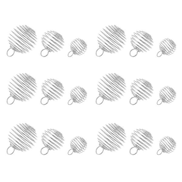 30 st spiralformade pärlbursberlocker för smyckestillverkning (silver)