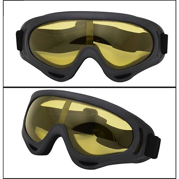 Motorsykkelkjøring Goggles Polstret Goggles Uv-beskyttelse Vindtett Støvtett Motorsykkel Solbriller For Utendørsaktiviteter(gul)