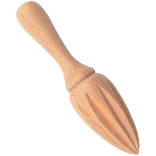 Træ citronpresser håndpresse manuel juicer frugt appelsin citrus juice ekstraktor reamers ti-hjørnet design (1 stk, gul) -z