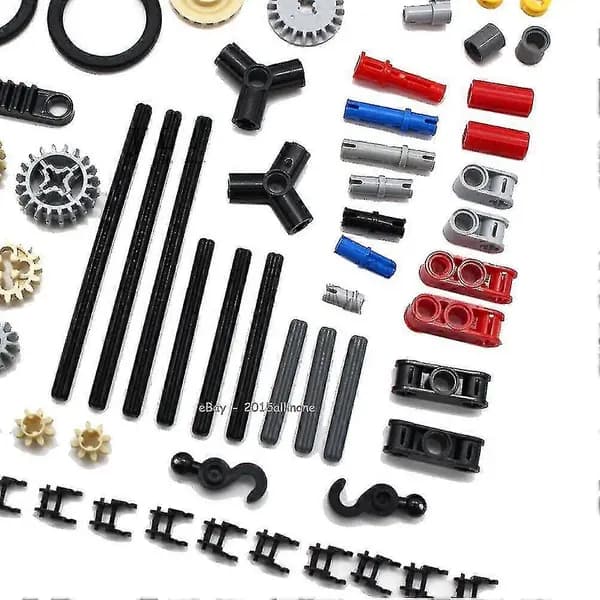 116 dele Teknik Gear og Aksel Forbindelsessæt ABS Byggeklodsdele til Børn og Voksne Grå Sort Gul Rød Blå
