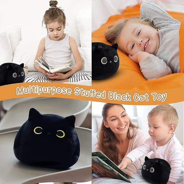 Söpö 3D Musta Kissa Pehmotyyny 30CM