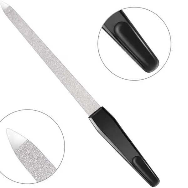 2PCS 6 tum rostfritt stål metall nagelfil för fingernaglar, tånaglar, skrapning, förstärkning, fingermanikyrfil