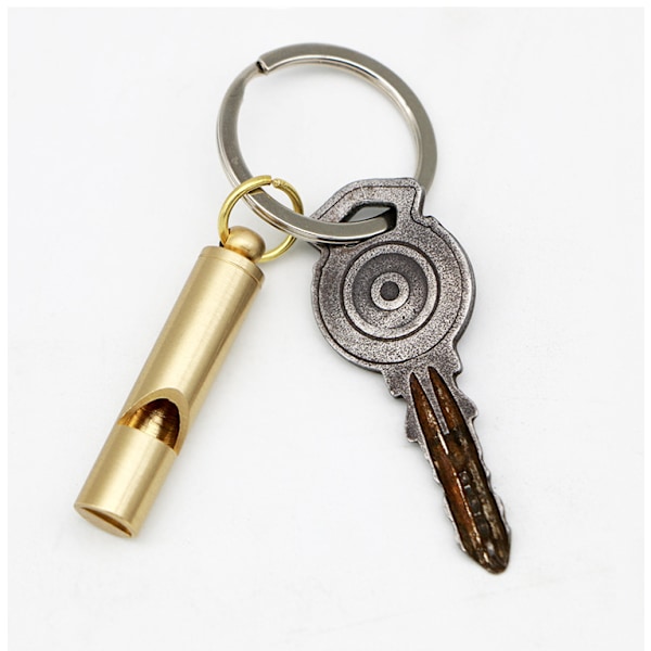 6 stk. Guld Messing Fløjter med Snore til Hjem og Udendørs Brug, Små Fløjter med Snore (4,7 * 0,9 cm)