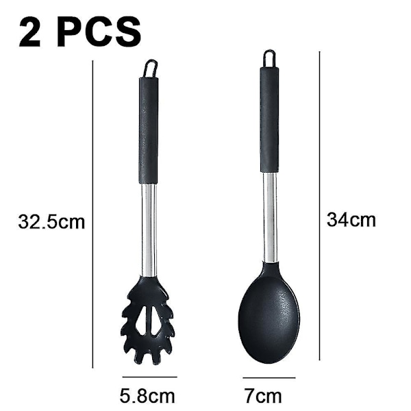 2 stk. Non-stick køkkengrej med rustfrit stål håndtag, bpa-fri varme