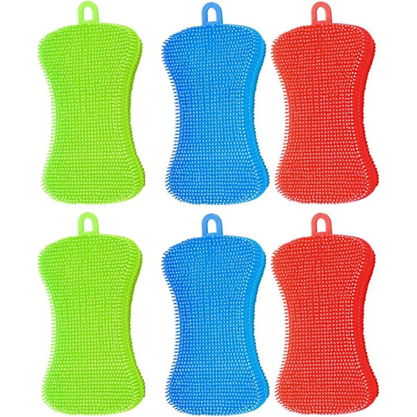 Silicone Scouring Pad Cleaning Sponge Kitchen Antibacterial Bristle Brush Kitchen Sponge Brush