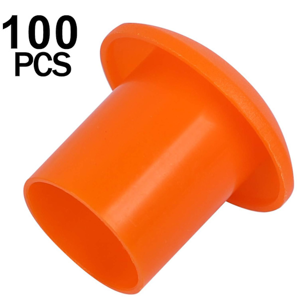 100 st förstärkningsstålhjälm, orange plast svamp förstärkningsstål kepsände identifiering förstärkningsstål svamp