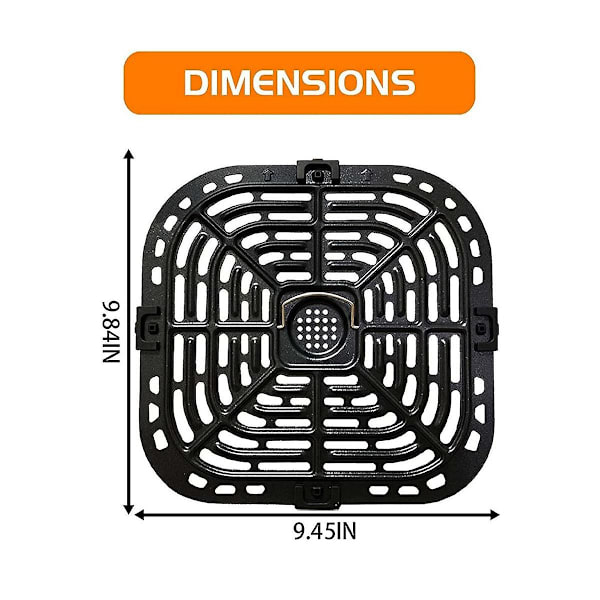 Grillplade til Instants Vortex Plus 6qt Air Fryers, Opgraderet firkantet grillpande