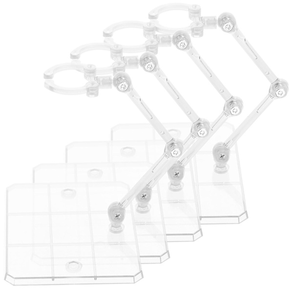 4 stk. Actionfigur-stativer Actionfigur-displayholder Justerbar dukke-model-støtter
