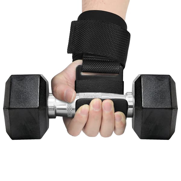 2 st viktlyftningskrokar - Uppgraderade tunga lyft handledsremmar för marklyft, powerlift, pull up-stång, lyft, axelryckningar