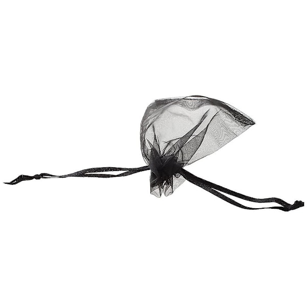 200 Sorte Organza Bryllupsgaveposer Smykkeposer 9cm X 12cm