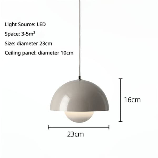 Modern LED Ceiling/Pendant Lamp 23cm – Semicircular Bud Design with Adjustable Light 3000K–6000K