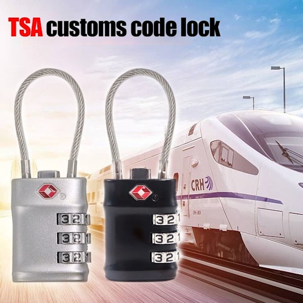 TSA Zinklegering Toldkode Lås Smart Kombinationslås Black
