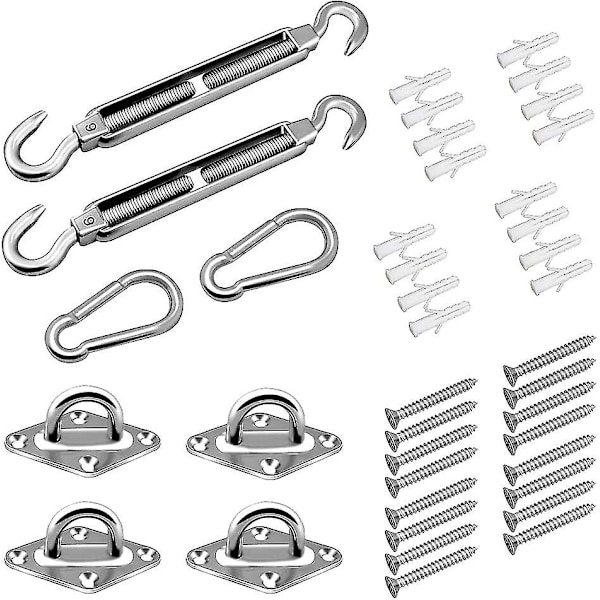 Shade Sail Fixing Kit, Stainless Steel Shade Sail Hardware Fixing Accessories Kit  Gift