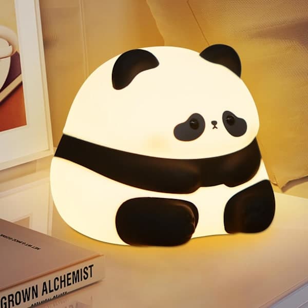 Panda Night Light for Kids Dimmable USB Rechargeable Silicone Animal Lamp Portable Nursery Decor