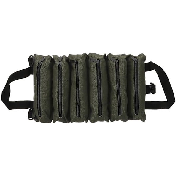 Tool Roll 6 Pockets Canvas Zipper Pouch Canvas Auto Tool Spanner Organizer